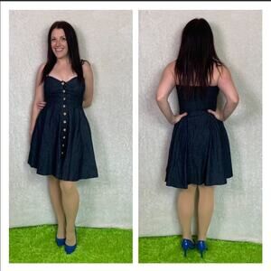 Jenny Yuen designer button down jean dress, small